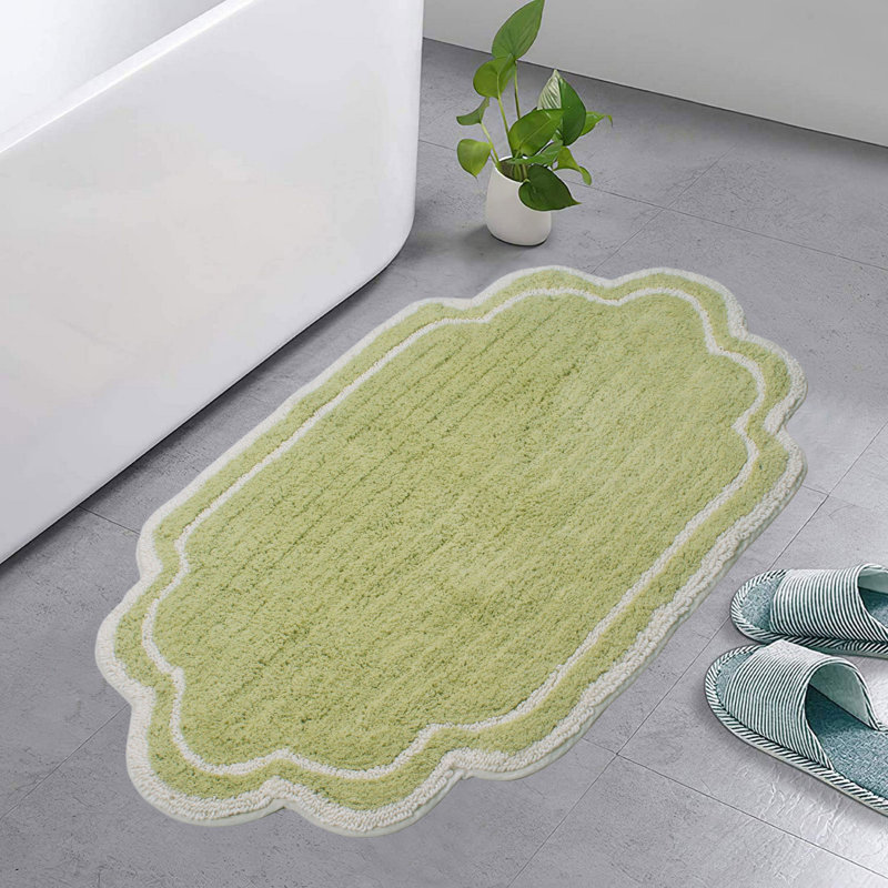 Tapis pour salle de bain Dobrinka, Vert, 21 po x 34 po (rectangulaire)