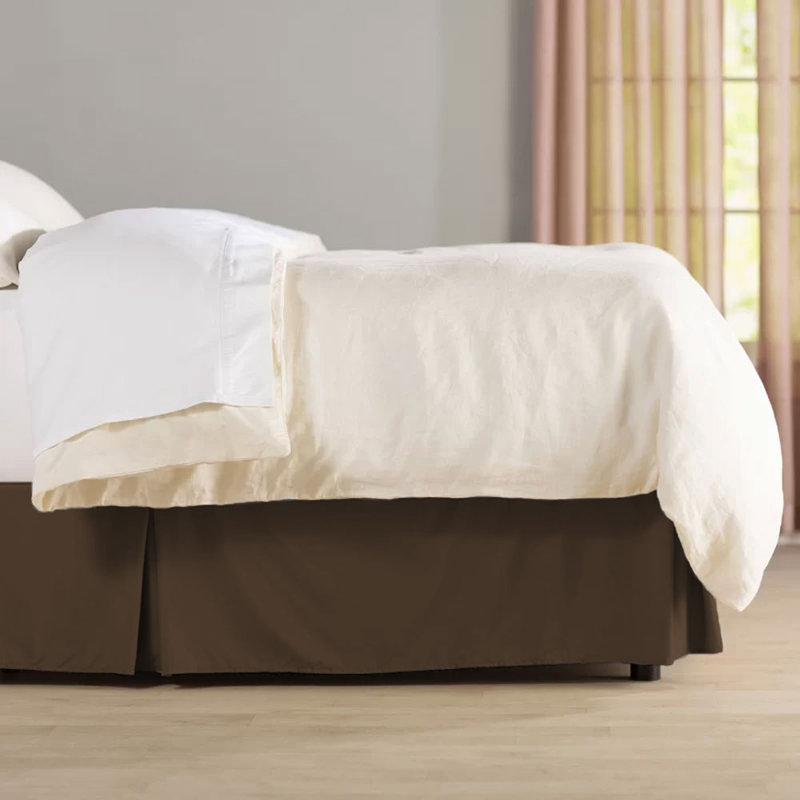 14" Soft Microfiber Bed Skirt - Basics by Wayfair™, Chocolate, Full