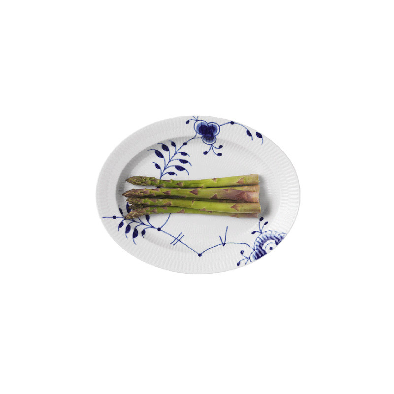 Royal Copenhagen White/Blue Fluted Mega Oval Platter