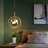 E27 Circle Copper Gold Amber Glass Nordic Modern Pendant Lamp Pendant Lamp Kitchen Lamp Dining Room Hanging Lamp Living Room