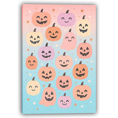 «Pastel Pumpkin Parade», art mural sur toile tendue