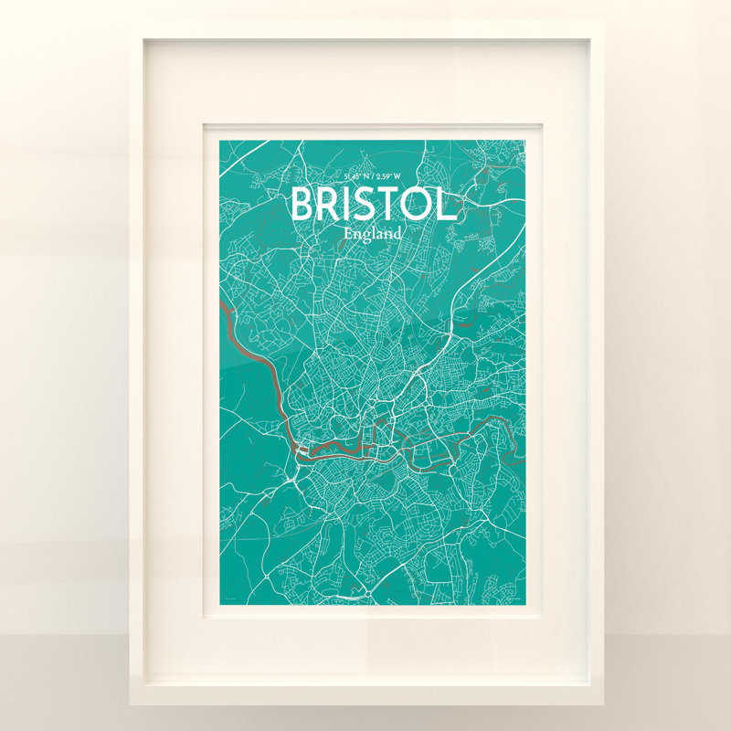 Bristol City Map In Nature - No Frame Print, 27.6cm H x 19.7cm W x 0.05cm D