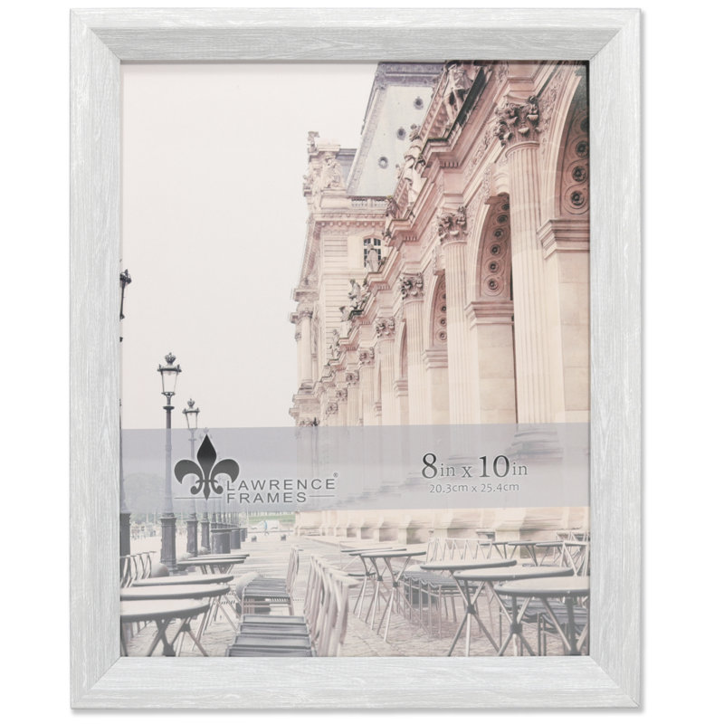 Diane Beveled Picture Frame, 8" x 10", Whitewashed Gray