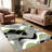 Light Green Swirl carpet-easy to clean, machine-washable, soft and comfortable; suitable for door mats, kitchens, living rooms, bedrooms, corridors, and laundry areas. Easy to clean, durable carpet for home decoration.-762118963