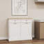 Two Drawers and Two-Compartment Tilt-Out Trash Cabinet Kitchen Trash Cabinet-White-1307775467