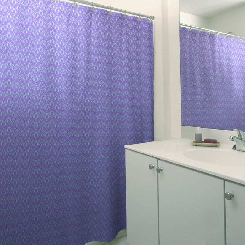 Rideau de douche simple de style art déco, Mauve / Bleu