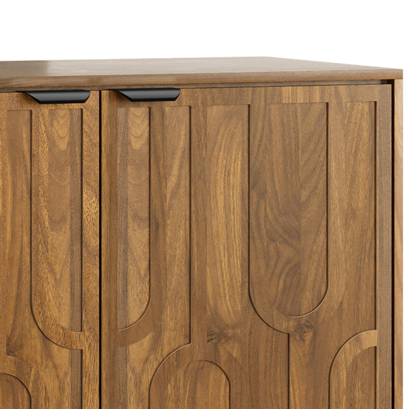 Armoire d'appoint en noyer de ferme avec portes à lattes