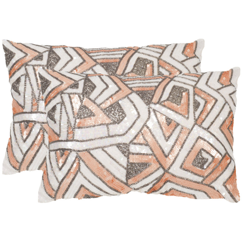  Lumbar Pillow, Peach/Haze