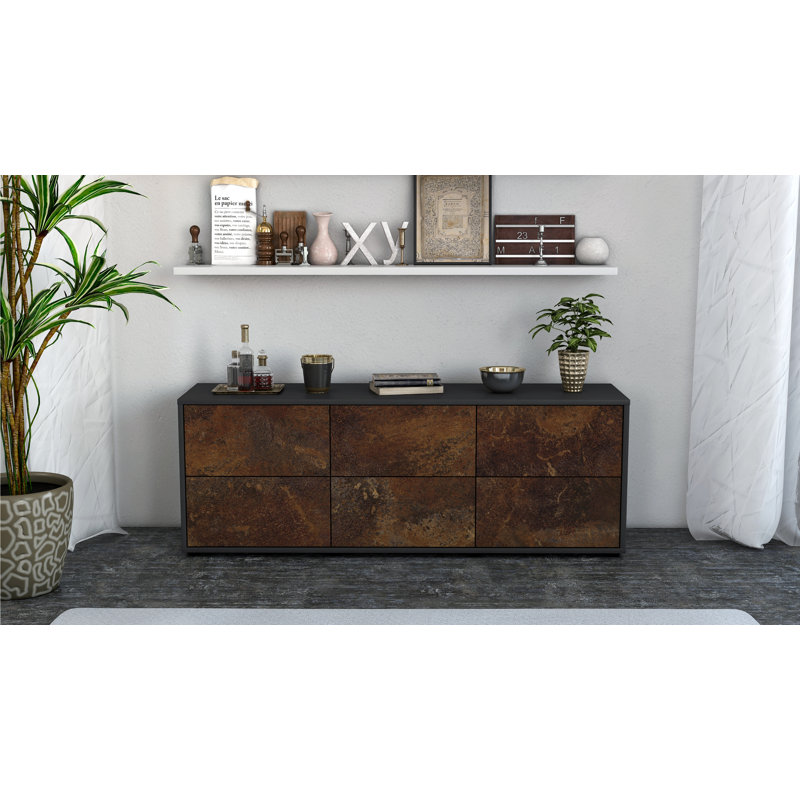 Wunderlich TV Stand, Rust / Matte Anthracite