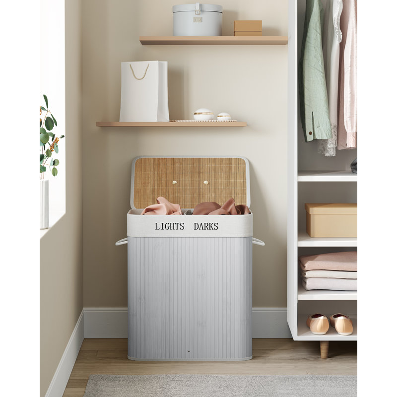 Laundry Hamper with Handles, Grey