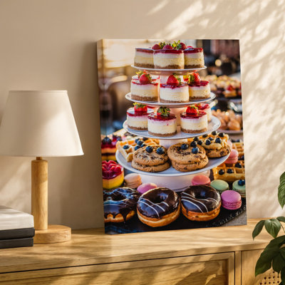 Canvas A Vibrant And Colorful Dessert Spread Featuring An Array Of Wall Art Delectable Treats Including Cakes Pastries And Sweets The Canvas Wall Art