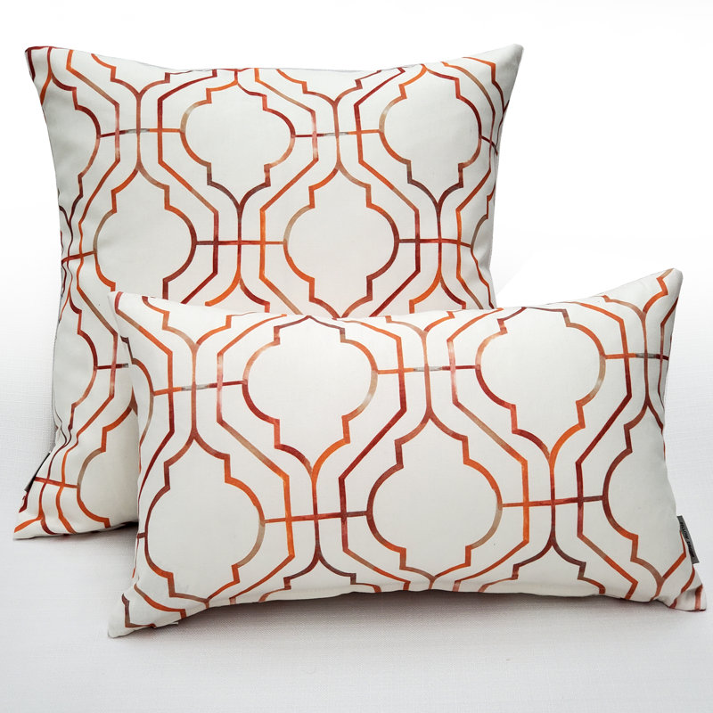 Biltmore Gate Argyle Cotton Throw Pillow, Orange