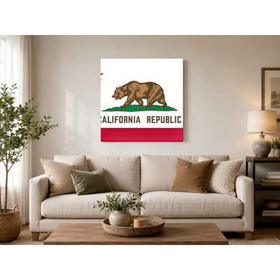 «California State Flag - Bear République», art mural sur toile
