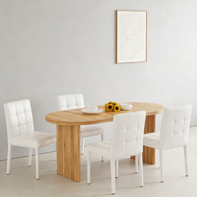 55.12"-70.87"Extendable Dining Table With Removable Extension Leaves