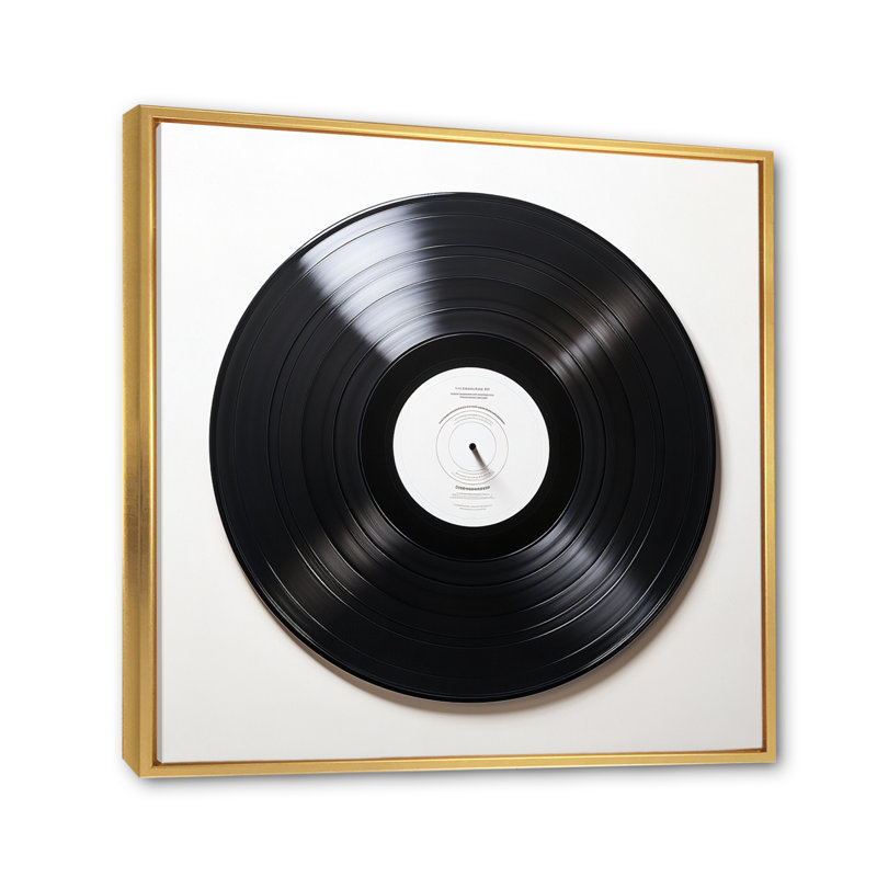Disque vinyle, vinyle Serenade I - Vinyle, art mural, H 36 po x l 36 po, Reproduction avec cadre flottant, Doré