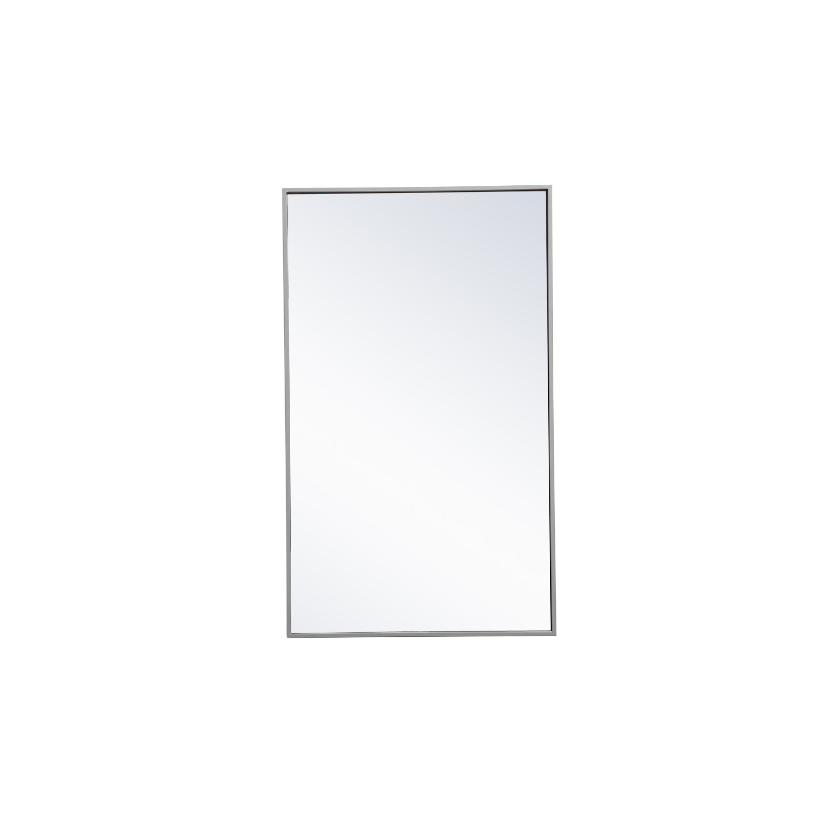 Sabine Metal Rectangle Wall Mirror, 40" x 24", Gray