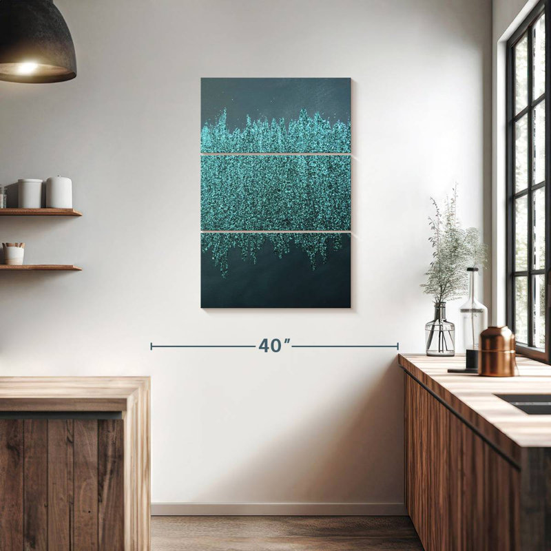 Avery Turquoise Shimmer, 38" H x 24" W