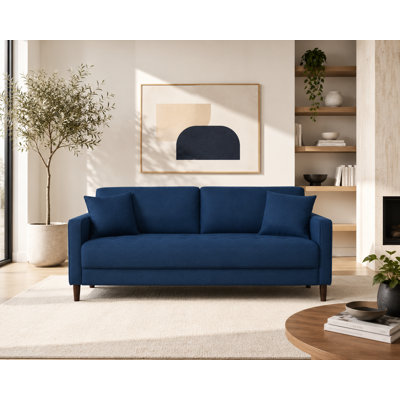 Doiphode Mid-Century Upholstered Sofa · Removable Back Cushions · 2 Toss Pillows Included