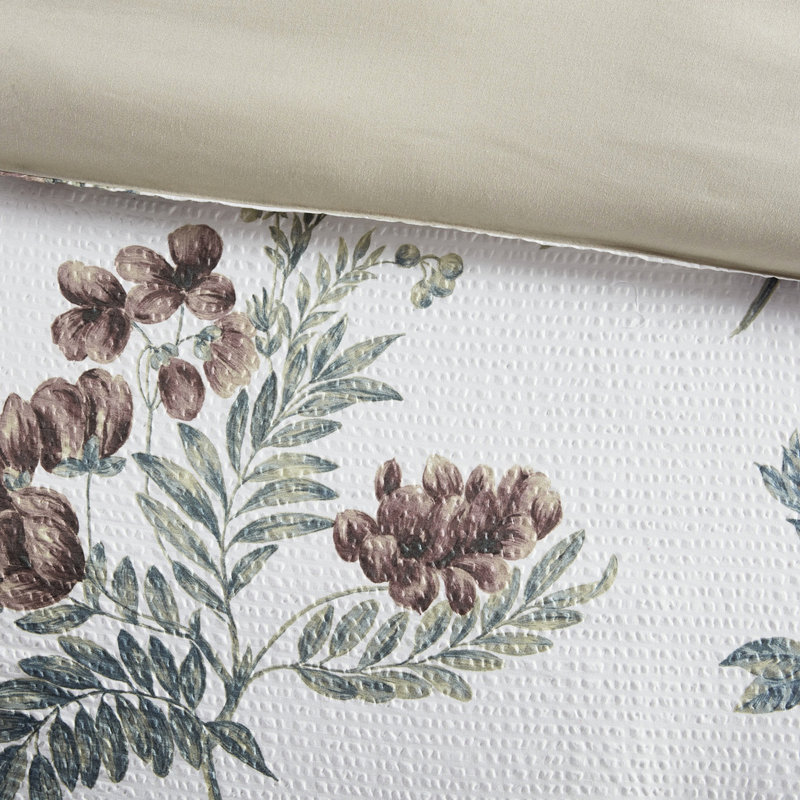 Édredon 7 pièces imprimé taupe / rosé très grand / très grand avec jeté. Contient un édredon, 2 taies décoratives, un coussin Euro 1 et une couverture 50 x 60 pouces. Rembourrage. Motif chalet / chambre à coucher. Lavable à la machine. 100%