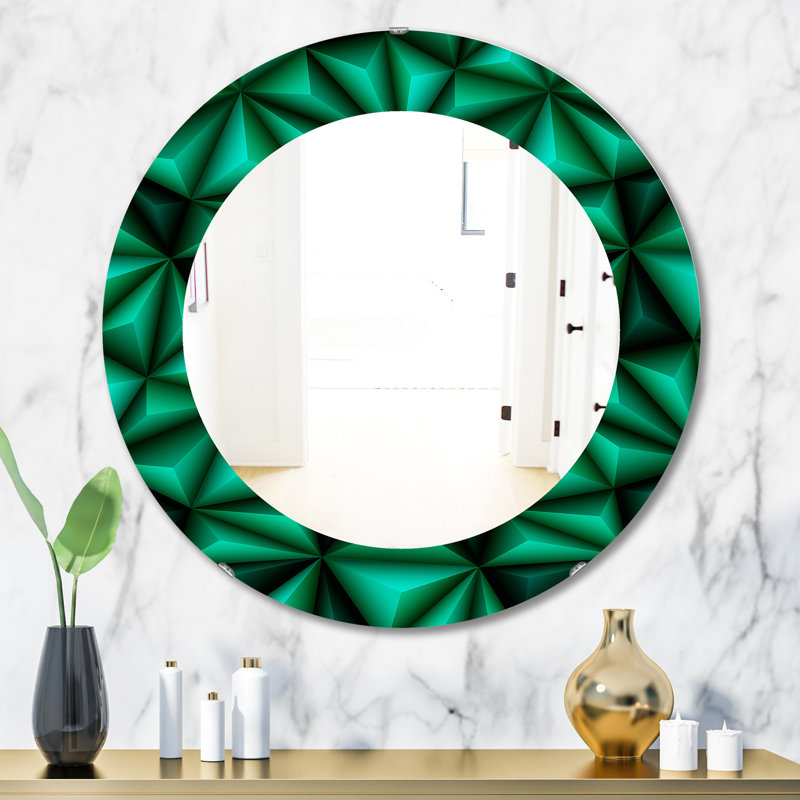 Miroir mural relief et triangles, H 31,5 po x l 23,7 po