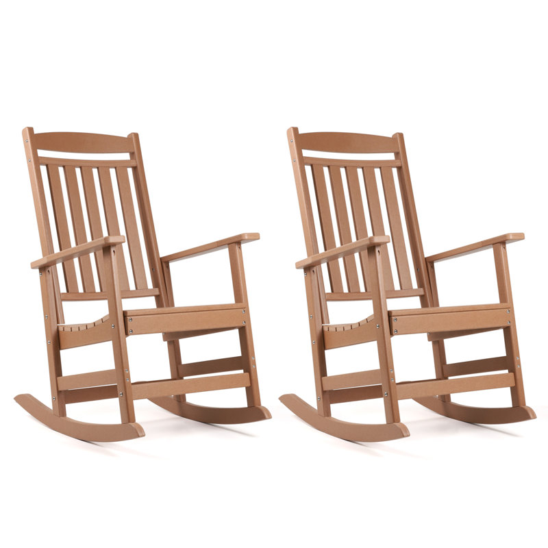 Chaise berçante d'extérieur en plastique, Brun