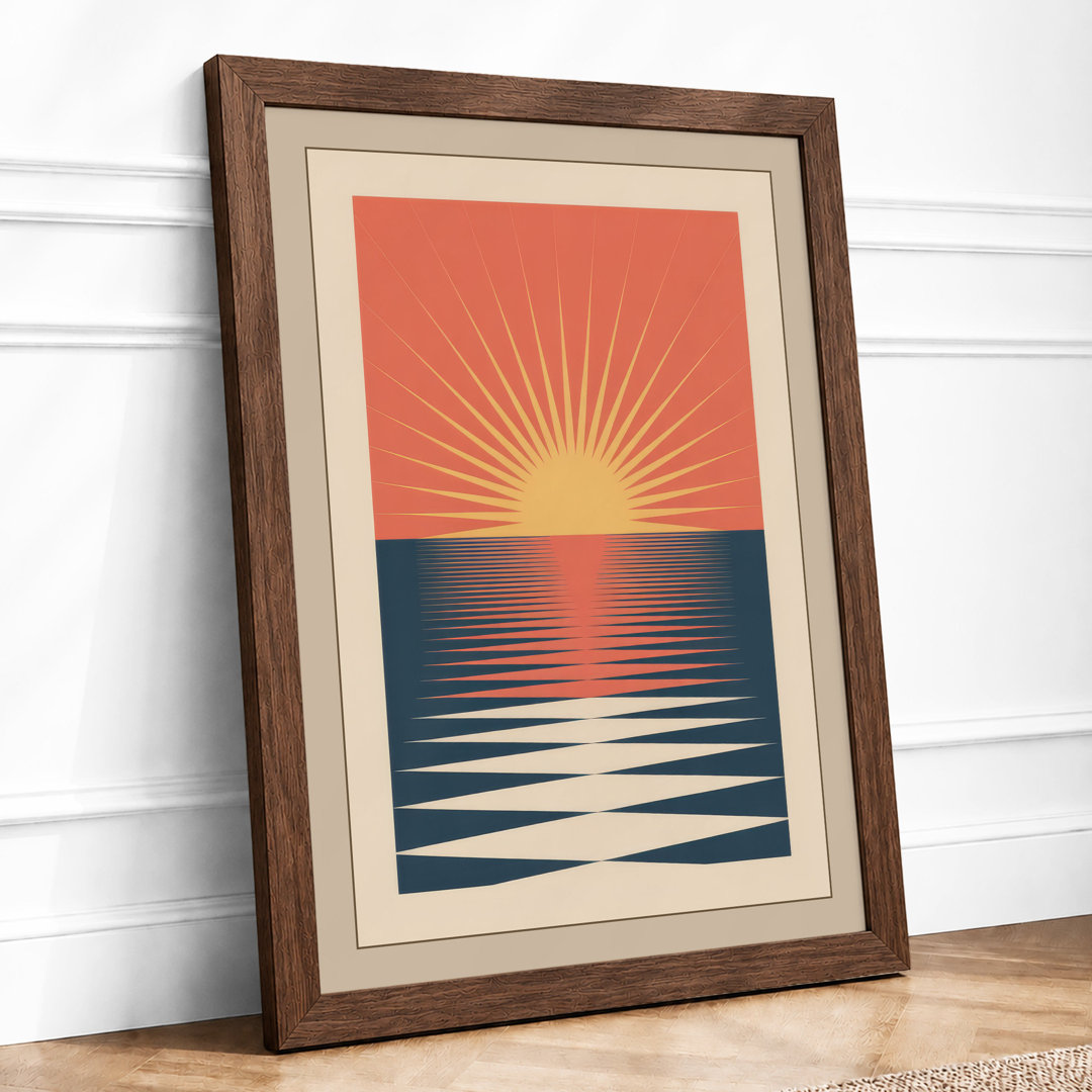 Sunset Reflection Coastal - Framed Print