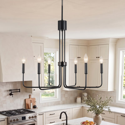 Velleda 6 / 8 - Light Modern Minimalist Candlestick Island Chandelier Transitional Pendant Light for Kitchen Dining Room