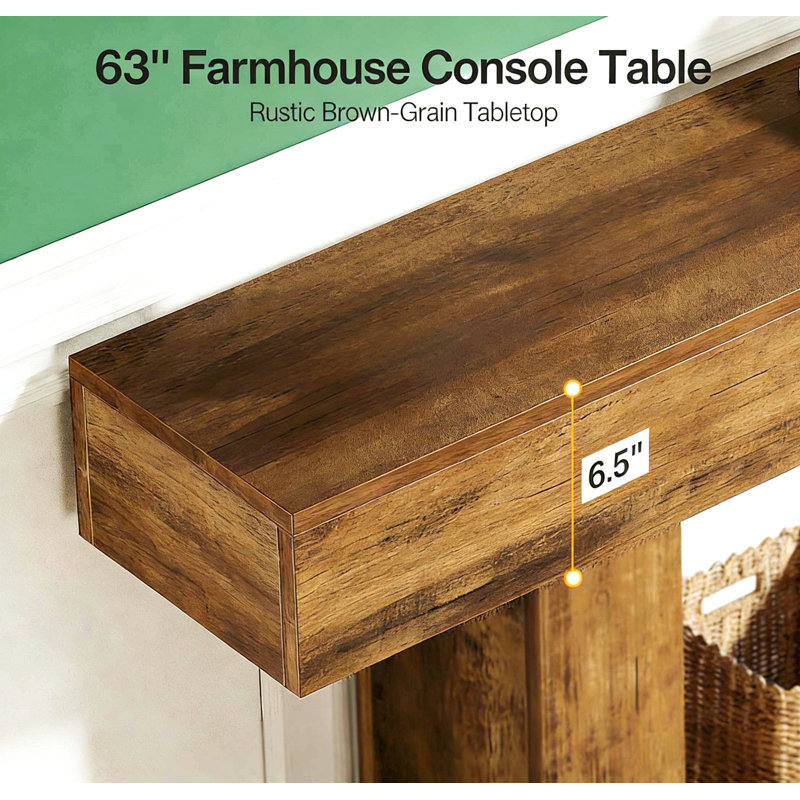 Meuble télé stable, console élégante, table d'appoint en bois, Brun rustique