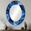 Periwinkle Leaves Of Blue Simplicity I - Miroir mural ovale tropical bleu-439632816