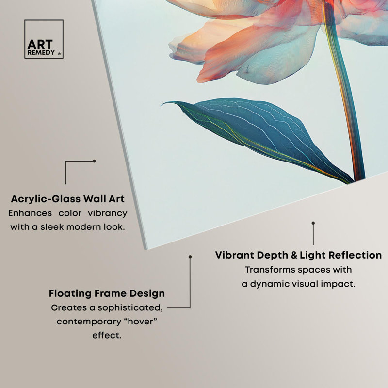 Décoration murale en acrylique Peony Phases par Art Remedy, prête à être accrochée, H 40 po x l 40 po