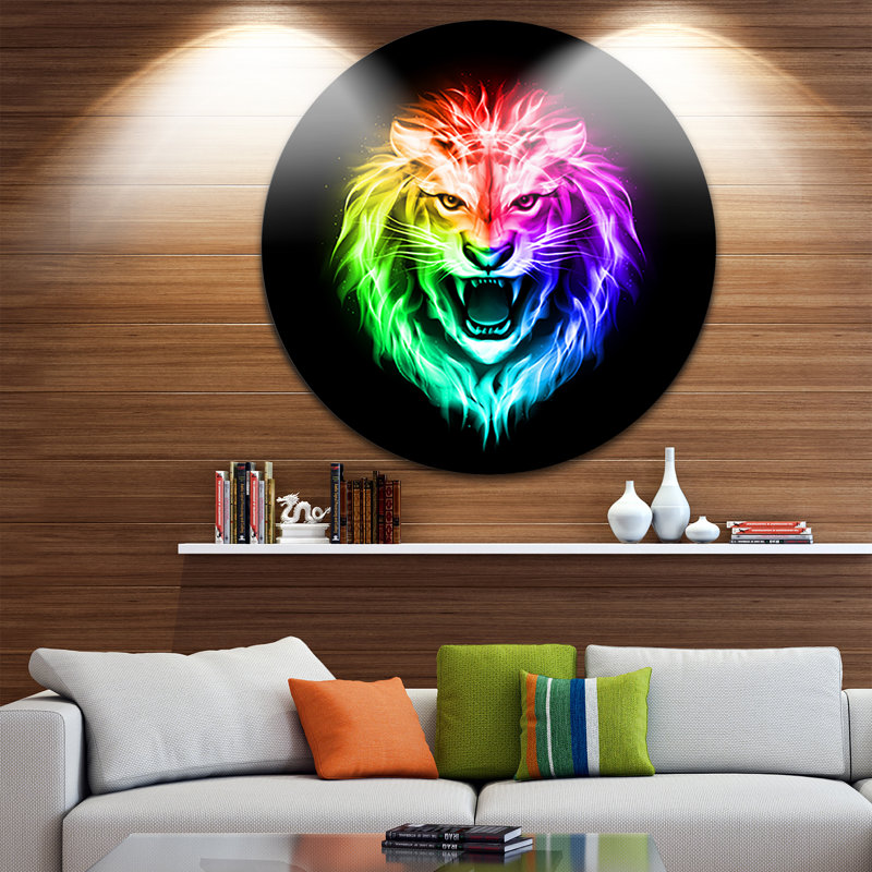 « couleur fire lion », impression sur métal, H 38 po x l 38 po x P 1 po