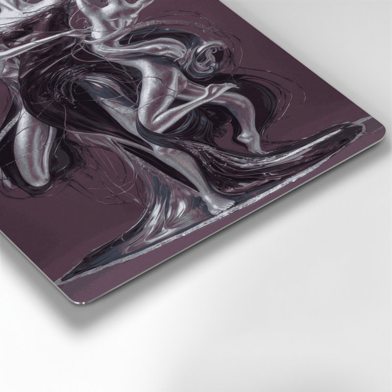 Abstrait art figuratif brun en métal 98, H 20 po x l 24 po