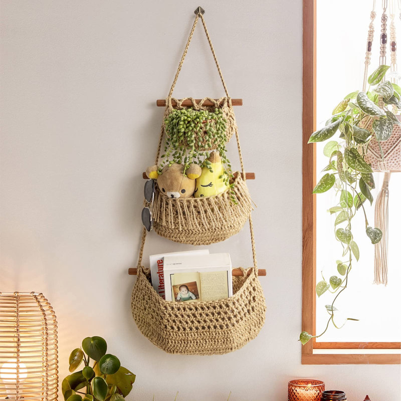 3 Tier Hanging Fruit Baskets, Jute