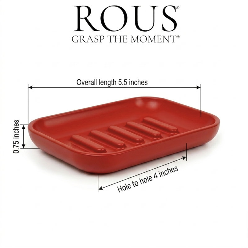 Alabaster Soap Dish, Rose (Red)