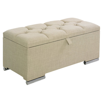 Brielle 138cm Wide Tufted Rectangle Ottoman with Storage