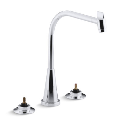 Triton Three-Hole Widespread Kitchen Sink Faucet with 8" Multi-Swivel Spout, Requires Handles