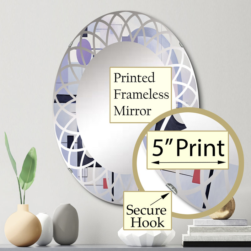 Annjulie - Miroir mural moderne ovale, 30 po x 20 po