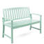 Banc charmant en bois couleur menthe pour l'intérieur et l'extérieur, ajoutant une touche d'élégance à votre espace.