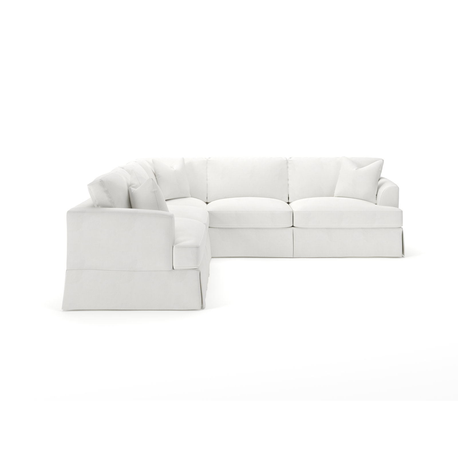 Lucia Sectional, Classic Bleach White Twill, Left Hand Facing