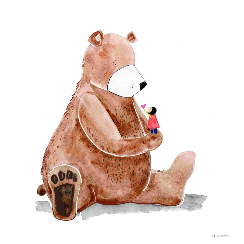 Ours et cœur, L 36 po x H 36 po