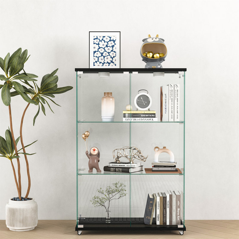 Vitrine moderne en verre avec lumières DEL