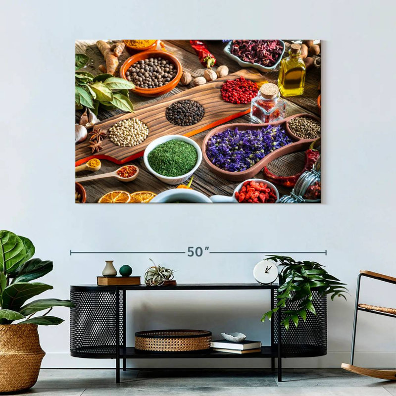 Yarlin Rustic Kitchen Herbs And Spices, 32" H x 48" W