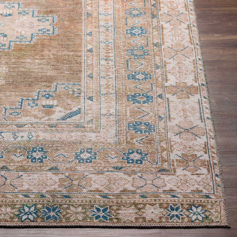 Tapis oriental en chenille lavable à la machine avec envers en toile Bria, Rectangle 7 pi 10 po x 10 pi 2 po