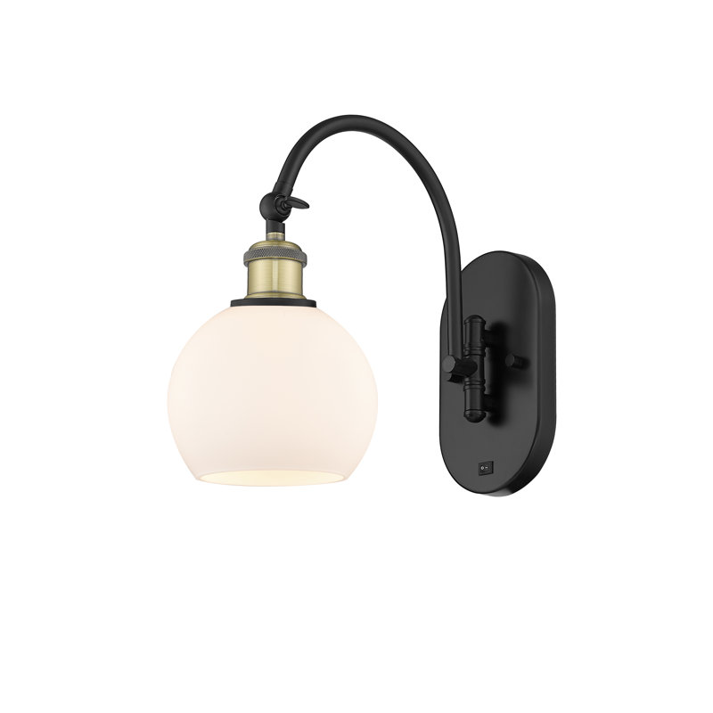 Ellington Swing Arm Sconce, No Bulb Included, Black Antique Brass