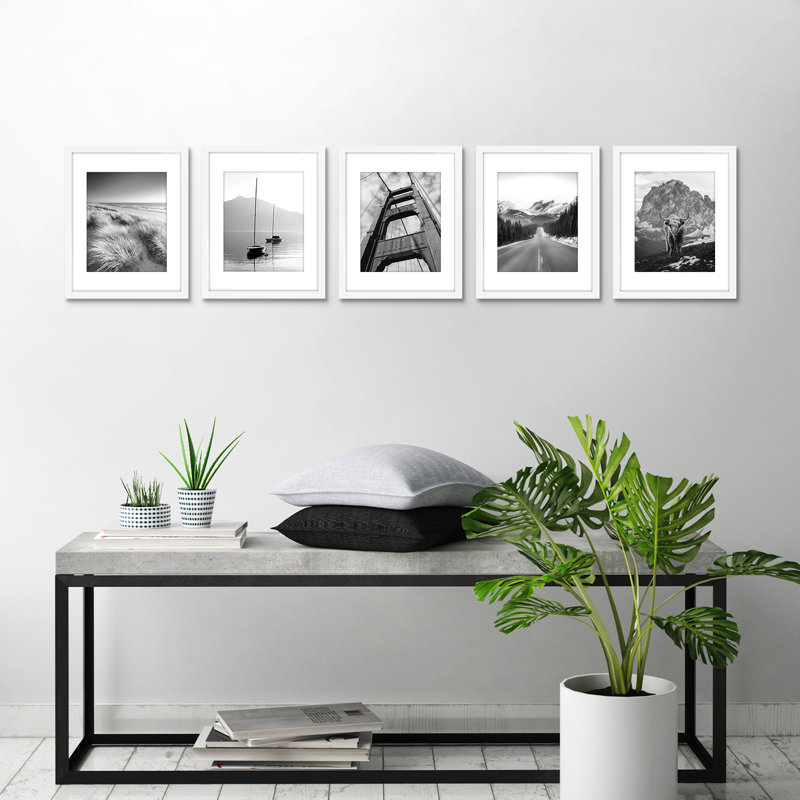 Cadres muraux avec passe-partout Gallery, Blanc, 12 po x 18 po avec passe-partout pour 11 po x 17 p