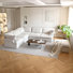 Canapé modulaire rembourré en velours côtelé avec repose-pieds Fairford