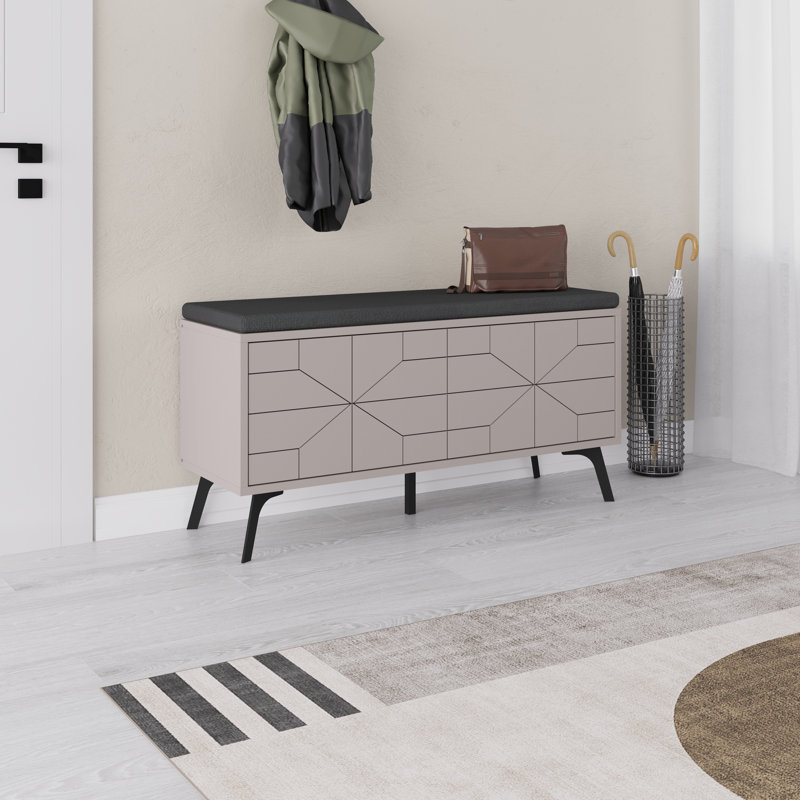 8 Pair Shoe Storage Bench, Light Mocha