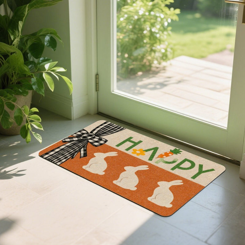 Happy Easter Bunny Doormat, 24 x 36, for Front Door