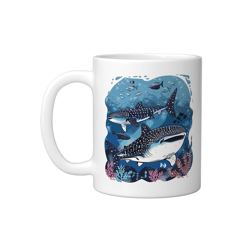 Sea Animal Ceramic Mug, White, 11oz