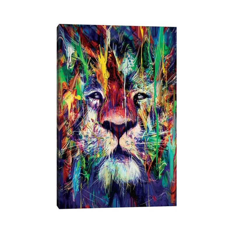 Lion I by Nicebleed - Print on Canvas, 20.32 cm H x 30.48 cm W, Wrapped Canvas